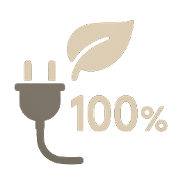 Hergestellt mit 100 % erneuerbarer Sonnenenergie